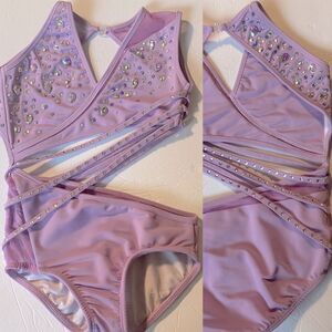 LA dance designs Solo dance custom lavender purple costume AMBITION leotard MC